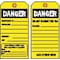 Brady Tag, Safety, Paper, 5 3/4 in H x 3 in W, Black on Yellow, Rectangle, 100 PK 86664 - alternate 2