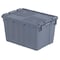 Orbis Attached Lid Container, 13.46 gal Volume Cap., 21 3/4 in L, 15 1/4 in W, 12 7/8 in H, Plastic, Gray FP183 Grey - alternate 1