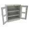 Tennsco Shelving Storage Cabinet, 42 in H, 36 in W, 18 in D, Swing, Keyed, Light Gray, 2 Shelves, 0 Drawers CVD1842 LIGHT GREY - alternate 1
