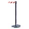 Tensabarrier Barrier Post with Belt, Red/White Diagonal, 7 1/2 ft Length, 38 in Post Height, No Legend RB1-73-73-STD-NO-D3X-C - alternate 1