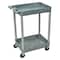 Zoro Select Utility Cart with Deep Lipped Plastic Shelves, 300 lb Load Capacity, 2 Shelves, 24 in L, 18 in W STC11-G - alternate 1