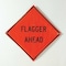 Eastern Metal Signs And Safety Flagger Ahead Traffic Sign, 36 in W, 36 in H, Polyester, PVC, Orange C/36-EMO-3FH-HD FLAGGER AHEAD - alternate 1