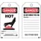 Brady Danger Tag, Hot, Polyester, 5 3/4 in H x 3 in W, Black, Red, White, Rectangle, 10 PK 86541 - alternate 1