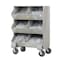 Little Giant Steel Mobile Bin Cart, 20 in D x 45 1/2 in H x 32 in W, 3 Shelves, Gray MS1-1532-6PH - alternate 2