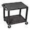 Luxor Utility Cart with Lipped Plastic Shelves, Thermoplastic Resin, 200 lb Load Capacity, 2 Shelves WT26E - alternate 1