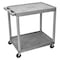 Luxor Utility Cart with Lipped Plastic Shelves, Polyethylene, 400 lb Load Capacity, 2 Shelves, 32 in L HE38-G - alternate 1