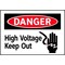 Electromark Danger Sign, 7 in Height, 10 in Width, Aluminum, English S160FA - alternate 3