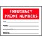 Electromark Emergency Phone Numbers Fire____Police____ Ambulance____Medical____, Aluminum, 7 in x 10 in S178FA - alternate 2