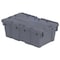 Orbis Attached Lid Container, 5.23 gal Volume Cap., 19 3/4 in L, 11 3/4 in W, 7 1/4 in H, Gray FP075 Gray - alternate 1