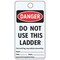 Electromark Danger Tag, Cardstock, 5 3/4 in H x 3 in W, White, Rectangle, 25 PK 5035C1 - alternate 1