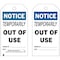 Brady Notice, Temporarily Out Of Use Signed By: Date:, 3 in W x 5 3/4 in H, 10 PK 86536 - alternate 1