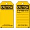 Brady Caution Tag, Warning Tags, Polyester, 7 in H x 4 in W, Black, Yellow, Rectangle, 10 PK 86514 - alternate 1