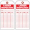 Zoro Select Tag, Ladder Inspection, Polyester, 3 in H x 5 3/4 in W, White, Rectangle, 100 PK 9K964 - alternate 2
