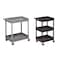 Zoro Select Utility Cart with Deep Lipped Plastic Shelves, 300 lb Load Capacity, 3 Shelves, 24 in L, 18 in W STC111-B - alternate 3