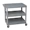 Zoro Select Utility Cart with Lipped Plastic Shelves, 300 lb Load Capacity, 3 Shelves, 24 in L, 18 in W STC222-B - alternate 5