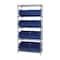 Quantum Storage Systems Steel Bin Shelving, 18 in D x 74 in H x 36 in W, 5 Shelves, Blue WR5-270BL - alternate 1