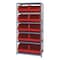 Quantum Storage Systems Steel Bin Shelving, 18 in D x 75 in H x 36 in W, 6 Shelves, Red QSBU-270RD - alternate 1