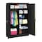 Tennsco Combo Wardrobe Storage Cabinet, 78 in H, 48 in W, 18 in D, Swing, Keyed, Black, 5 Shelves, 0 Drawers J1878C BLACK - alternate 1