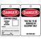 Electromark Danger Tag, Self-Laminating, 5 in H x 3 1/4 in W, White, Rectangle, 25 PK 23161 - alternate 2