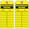 Zoro Select Tag, Maintenance, Cardstock, 5 3/4 in H x 3 in W, Yellow, Rectangle, 100 PK 9MAZ7 - alternate 3