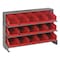 Quantum Storage Systems Steel Bench Pick Rack, 12 in D x 21 in H x 36 in W, 3 Shelves, Red QPRHA-102RD - alternate 1
