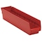 Quantum Storage Systems Shelf Storage Bin, Polypropylene, Red, 4 in H, 4 1/8 in W, 17 7/8 in L QSB103RD - alternate 3