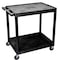 Zoro Select Utility Cart with Lipped Plastic Shelves, Polyethylene, 400 lb Load Capacity, 2 Shelves, 24 in L HE38-B - alternate 2