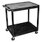 Zoro Select Utility Cart with Lipped Plastic Shelves, Polyethylene, 400 lb Load Capacity, 2 Shelves, 24 in L HE38-B - alternate 1
