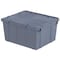 Orbis Attached Lid Container, 20.19 gal Volume Cap., 23 7/8 in L, 19 5/8 in W, 12 5/8 in H, Plastic, Gray FP261 Gray - alternate 1