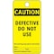 Electromark Caution Tag, Cardstock, 5 3/4 in H x 3 in W, Yellow, Rectangle, 25 PK 5604C - alternate 3