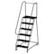 Ega 7.5 ft H Steel Rolling Ladder, 6 Steps, 450 lb Load Capacity F009-G - alternate 1