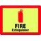 Electromark Fire Door Sign, Fiberglass, 14 in W, 10 in H, Fire Extinguisher, Red, Yellow 24184P - alternate 1