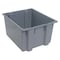 Quantum Storage Systems Stack & Nest Storage Container, 19.4 gal, 23-1/2 in L x 19-1/2 in W x 13 in H, Gray, Polyethylene SNT230GY - alternate 1