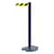 Tensabarrier Barrier Post with Belt, Black/Yellow Diagonal, 7 1/2 ft Length, 38 in Post Height, No Legend RB1-89-89-STD-NO-D4X-C - alternate 1