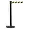 Tensabarrier Barrier Post with Belt, Black/Yellow Diagonal, 7 1/2 ft Length, 38 in Post Height, No Legend RB1-89-89-STD-NO-D4X-C - alternate 2