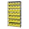 Quantum Storage Systems Steel Bin Shelving, 12 in D x 75 in H x 36 in W, 8 Shelves, Yellow QSBU-240YL - alternate 1