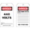 Brady Danger Tag, Electrical Hazard, Cardstock, 7 in H x 4 in W, Black, Red, White, Rectangle, 100 PK 86705 - alternate 1