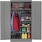 Tennsco Combo Wardrobe Storage Cabinet, 72 in H, 36 in W, 24 in D, Swing, Keyed, Medium Gray, 5 Shelves 7220 MED GRAY - alternate 1