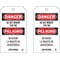 Brady Danger Bilingual Tag, Lockout Tagout, Cardstock, 7 in H x 4 in W, Black, Red, White, Rectangle 86691 - alternate 1