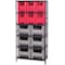 Quantum Storage Systems Steel Bin Shelving, 18 in D x 75 in H x 36 in W, 6 Shelves, Blue QSBU-600800BL - alternate 3
