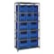Quantum Storage Systems Steel Bin Shelving, 18 in D x 75 in H x 36 in W, 6 Shelves, Blue QSBU-600800BL - alternate 1