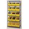 Quantum Storage Systems Steel Bin Shelving, 18 in D x 75 in H x 36 in W, 6 Shelves, Black QSBU-260BK - alternate 2