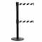 Tensabarrier Barrier Post with Belt, Black/White Horizontal, 7 1/2 ft Length, 38 in Post Height, No Legend 889T2B-33-89-STD-NO-S3X-C - alternate 3