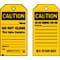 Brady Caution Tag, Accident Prevention, Cardstock, 5 3/4 in H x 3 in W, Black, Yellow, Rectangle, 100 PK 86662 - alternate 1
