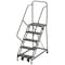 Ega 86 in H Steel Rolling Ladder, 5 Steps, 450 lb Load Capacity Z034 - alternate 1