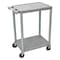 Zoro Select Utility Cart with Lipped Plastic Shelves, 300 lb Load Capacity, 2 Shelves, 24 in L, 18 in W STC22-G - alternate 1
