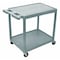 Zoro Select Utility Cart with Lipped Plastic Shelves, 300 lb Load Capacity, 2 Shelves, 24 in L, 18 in W STC22-G - alternate 2
