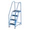 Ega 5.3 ft H Steel Rolling Ladder, 4 Steps, 450 lb Load Capacity CA-F007-B - alternate 1