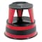 Cramer Round Office Stool, 2 Steps, 350 lb Load Capacity, 14 1/2 in Overall Height, Steel, Red 1001-43 - alternate 1