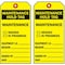 Brady Maintenance Hold Tag, Maintenance Needed In Progress, 3 in W x 5 3/4 in H, 10 PK 86535 - alternate 2